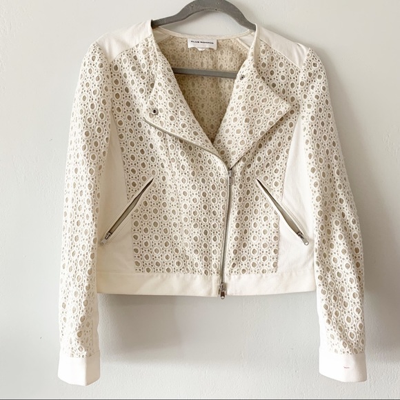 Club Monaco Quilted Lace Cream Jacket 4 - Picture 2 of 11